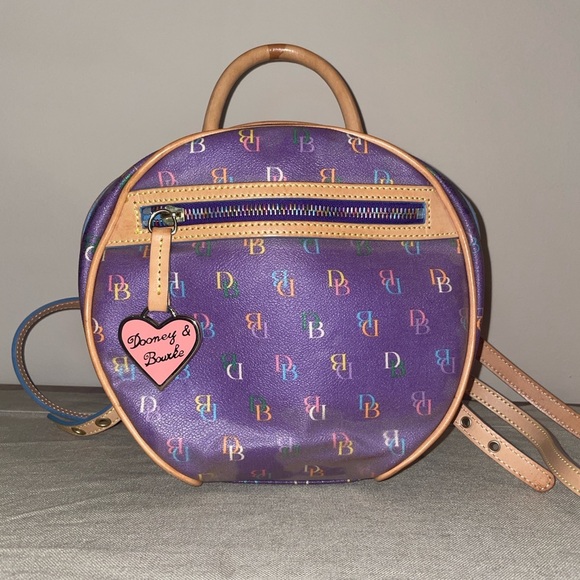 Dooney & Bourke Handbags - Dooney & Bourke - RARE It Girl Monogram Backpack in Purple!